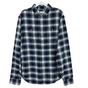 Gap Men’s Flannel Shirt Navy Plaid New Sample Medium